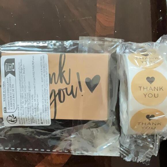 550 Thank you Kraft paper business cards and stickers - Picture 1 of 3